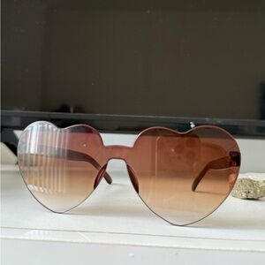 Heart-Shaped Brown Sunglasses